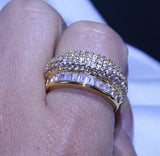 2ct Round Cut Diamond Engagement Ring 14k YellowGold Finish Cluster Bridal Women