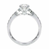 1.8ct Round Cut Diamond Engagement Ring Accent with Solitaire 14k WhiteGold Over