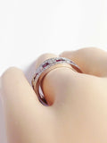 4Ct Round Cut Pink Ruby Diamond Filigree Wide Wedding Band 14K White Gold Finish