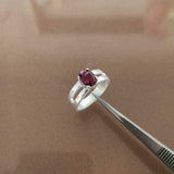 2ct Engagement Ring Oval Cut Pink Ruby Split Shank Women 14k White Gold Finish