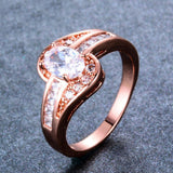 4ct Oval Cut VVS1 Diamond Engagement Ring 14k Rose Gold Finish Classic Solitaire