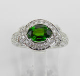 2ct Marquise Green Emerald Diamond Art Deco Engagement Ring 14k White Gold Over