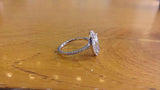 3Ct Marquise Cut VVS1 Diamond Halo Solitaire Engagement Ring 18K White Gold Over