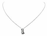 0.3ct Round Cut Black & White Diamond Penguin Pendant 14k White Gold Finish