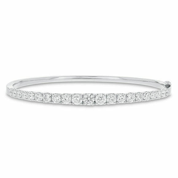 9ct Round Cut Diamond Graduated Women Cuff Bangle Bracelet 14K White Gold Finish