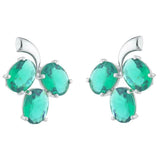 2.3ct Drop Earrings Oval Cut Green Emerald Berry Fruit 14k White Gold Finish