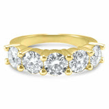 3.5ct Round Cut Diamond Wedding Ring Band Half Eternity 14k Yellow Gold Finish