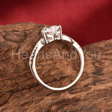 0.6ct Heart Simulated Diamond Split Shank Engagement Ring 14k White Gold Plated