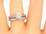 2.5ct Cushion Cut VVS1 Diamond Bridal Set Engagement Ring 18k White Gold Finish