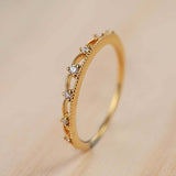 0.6ct Round Cut Diamond Wedding Band Stylish Stackable 14k Yellow Gold Finish