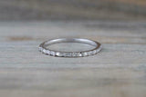 0.2ct Baguette Diamond Wedding Band 14k White Gold Finish Dainty Thin Minimalist