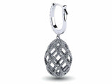 1ct Round Cut Diamond Spherical Hollow Drop Earrings Women 14k White Gold Finish