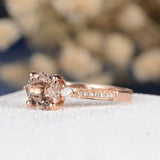 1ct Round Cut Peach Morganite Engagement Ring 14k RoseGold Over Accent Solitaire