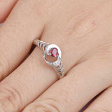 1.2ct Oval Cut Pink Ruby Engagement Ring Stylish Unique 14k White Gold Finish