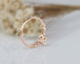 1.2ct Round Cut Diamond Vintage Solitaire with Accents Ring 14k Rose Gold Finish