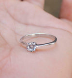 0.5ct Engagement Ring Round Cut Diamond Solitaire Design 14k White Gold Finish