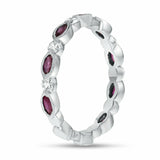 2ct Wedding Ring Band Marquise Cut Pink Ruby Full Eternity 14k White Gold Finish