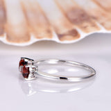 1.3ct Heart Cut Red Garnet Bow Design Engagement Ring 14k White Gold Finish