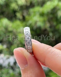 1.5ct Round Cut Moissanite Pave Full Eternity Wedding Band 14k White Gold Plated