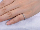 0.6ct Round Cut Black Diamond Stackable Half Eternity Band 14k White Gold Finish