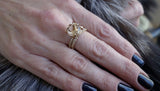 2ct Round Cut Peach Morganite Engagement Ring 14k Yellow Gold Finish Bridal Set