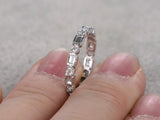 1.5ct Baguette Cut Diamond Wedding Band Stackable Eternity 14k White Gold Finish