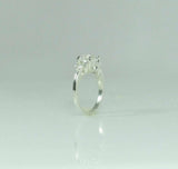 2ct Round Cut Diamond Engagement Ring 14k White Gold Finish Trilogy Solitaire