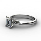 1ct Emerald Cut Diamond Classic Solitaire Engagement Ring Women 14k Gold Finish