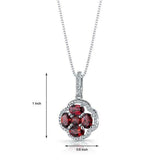 4Ct Oval Cut Red Garnet Elegant Diamond Pendant 14K White Gold Finish NO CHAIN