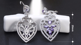 5ct Marquise Cut Purple Amethyst Unique Design Drop Earrings 14k White Gold Over