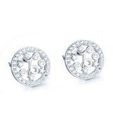 1.5ct Round Cut VVS1D Diamond Halo Solitaire Stud Earrings 18k White Gold Finish