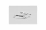 1ct Marquise Cut Diamond 2 Stone ByPass Engagement Ring 14k White Gold Finish