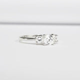 Solitaire Trilogy Engagement Ring 0.7ct Round Cut Diamond 14k White Gold Finish