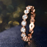 2.5ct Round Cut Diamond Wedding Band Bezel Set Full Eternity 14k Rose Gold Over