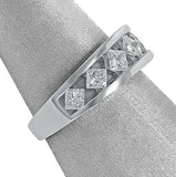 2Ct Princess Cut Diamond Stylish Elegant Wedding Band Ring 14K White Gold Finish