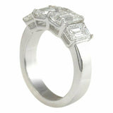 2.6ct Emerald Cut Diamond 4 Stone Women Engagement Ring 14k White Gold Finish