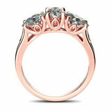 1.5Ct Oval Cut Diamond Filigree Trilogy Engagement Ring 14K Rose Gold Finish