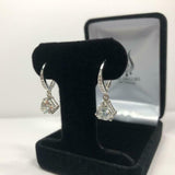 2.2Ct Trillion Cut VVS1 Diamond Leverback Dangle Earrings 14K White Gold Finish