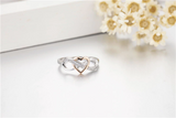 0.5ct Round Cut VVS1 Diamond Engagement Ring 14k Dual Tone Finish Infinity Heart