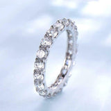 Full Eternity Anniversary Wedding Band 2ct Round Cut Diamond 14k White Gold Over