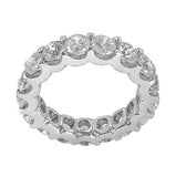 4Ct Round Brilliant Diamond Ice Eternity Wedding Band Ring 14K White Gold Finish