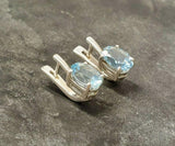 2ct Drop Earrings Oval Cut Blue Aquamarine Solitaire Design 14k White Gold Over