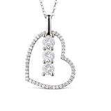 2.5Ct Round Cut Diamond Heart Love Valentine Gift Pendant 14K White Gold Finish