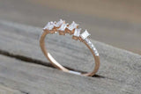 1.5ct Baguette Cut Diamond Cluster Minimalist Engagement Ring 14k Rose Gold Over