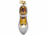 2.5ct Round Cut Diamond Pendant High Heel Sandal Charm 14k Yellow Gold Finish