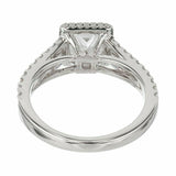 2ct Princess Cut Diamond Engagement Ring Halo Split Shank 14k White Gold Finish