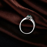 3Ct Oval Cut Emerald Diamond Halo Split Band Engagement Ring 14K White Gold Over