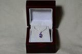 2.5ct Purple Amethyst Pendant Oval Cut Solitaire 14k White Gold Finish NO CHAIN