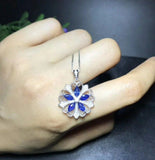 2.4ct Tanzanite Pendant Marquise Cut Floral Cocktail 14k WhiteGold Over NO CHAIN