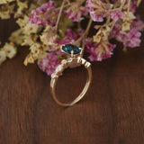 1ct Elongated Cushion Cut London Blue Topaz Solitaire Ring 14k YellowGold Finish